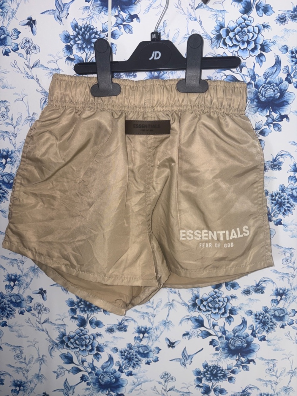 ESSENTIALS Beige Elastic-Waist Shorts